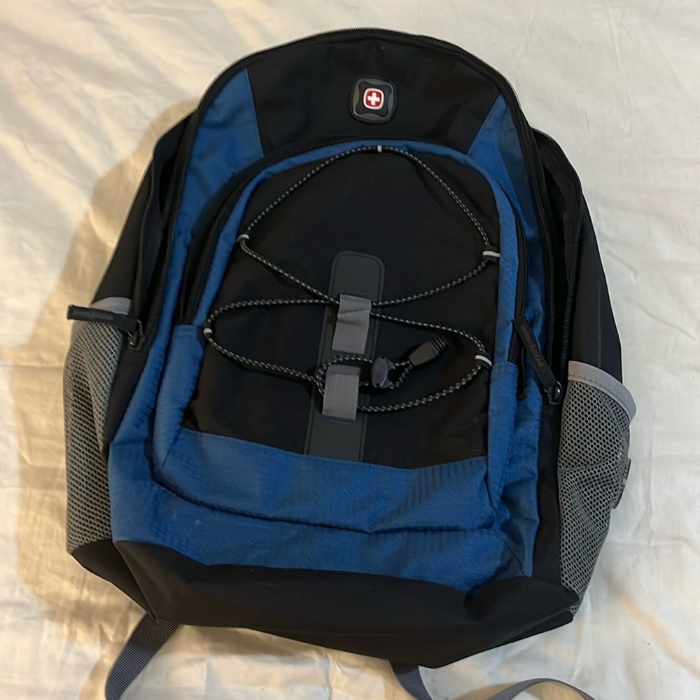 NEOT SwissGear Black /Blue Two Pockets Padded Backpack